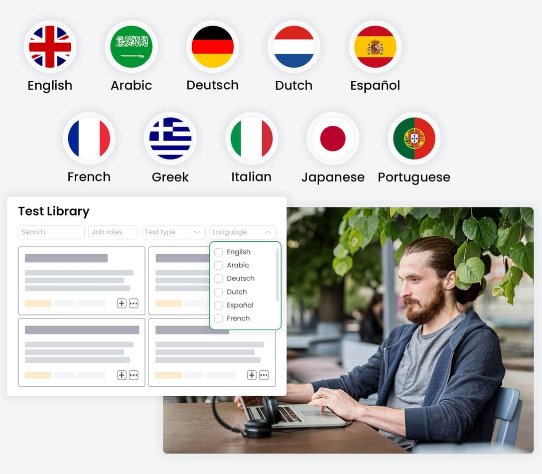 Global reach with multilingual support illustration