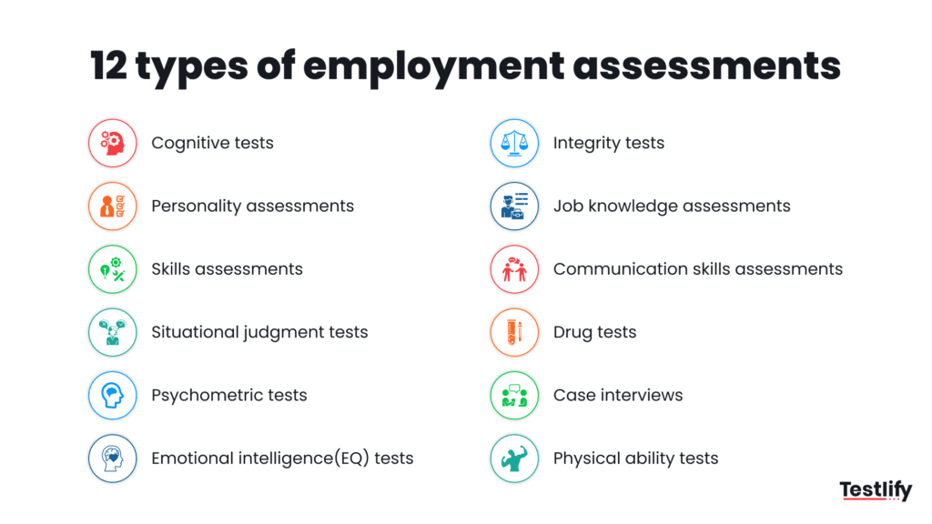 12 different types of employment assessment tests