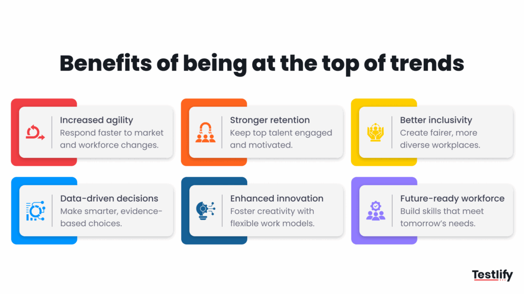 Infographic for benefits of being at the top of trends