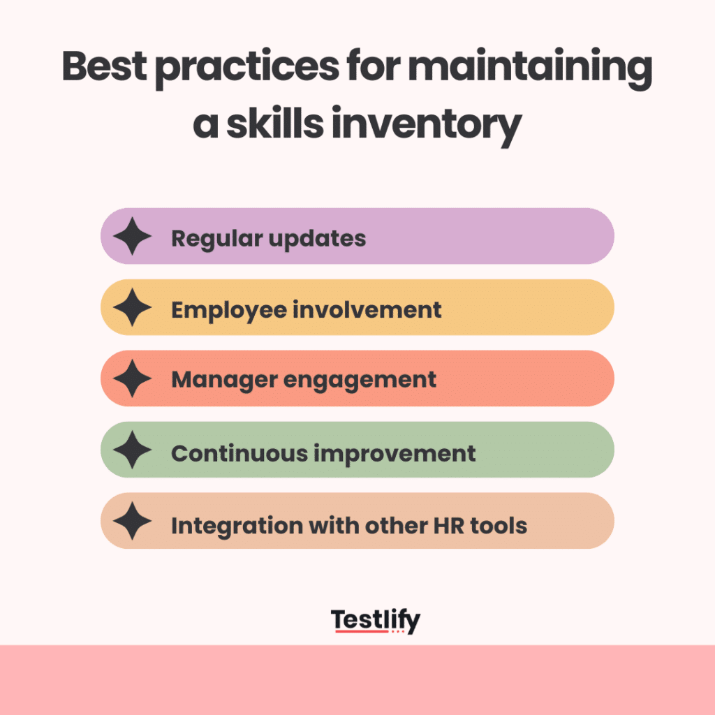 Best practices for maintaining a skills inventory