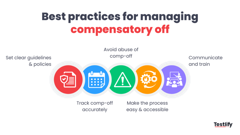 Infographic for best practices for managing compensatory off
