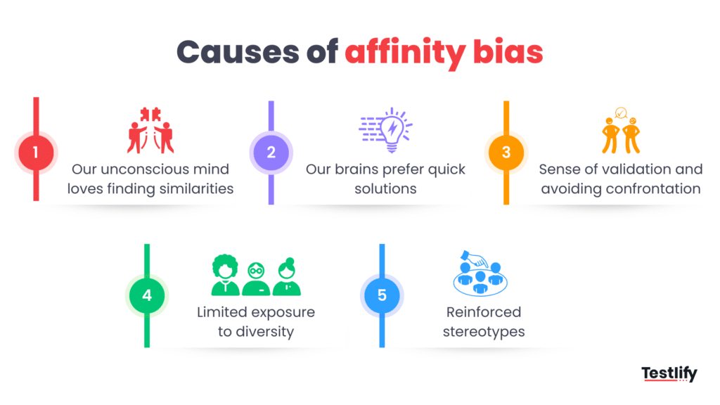 What causes affinity bias in the workplace