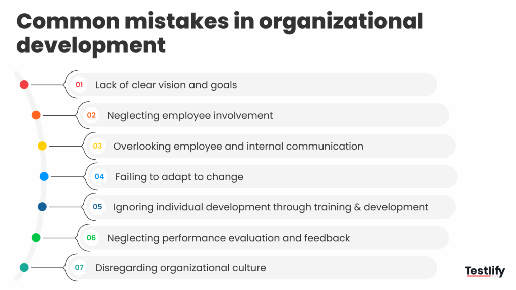 Mistakes in organizational development