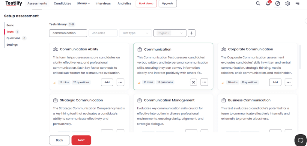 Communication skills test