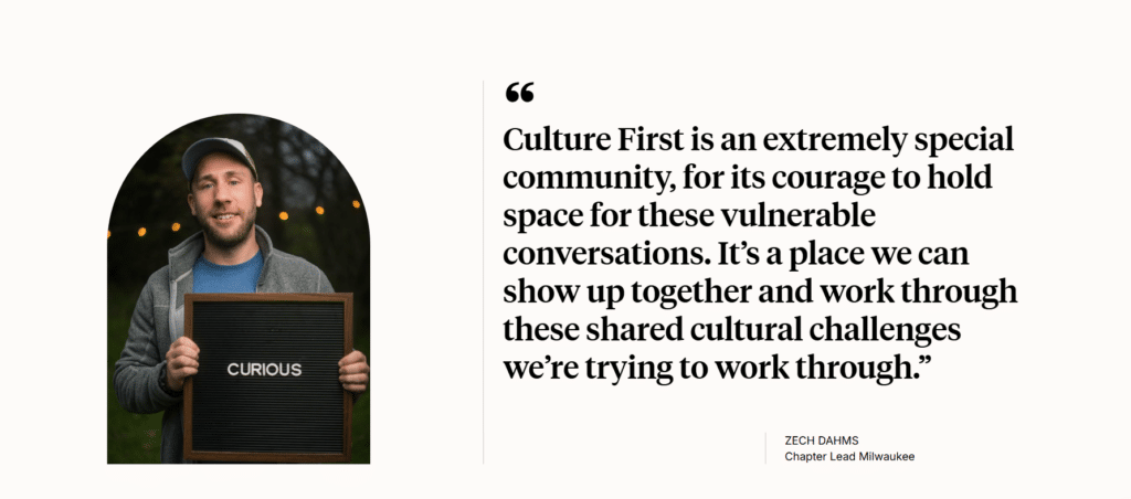 Quote graphic from the Culture Amp community