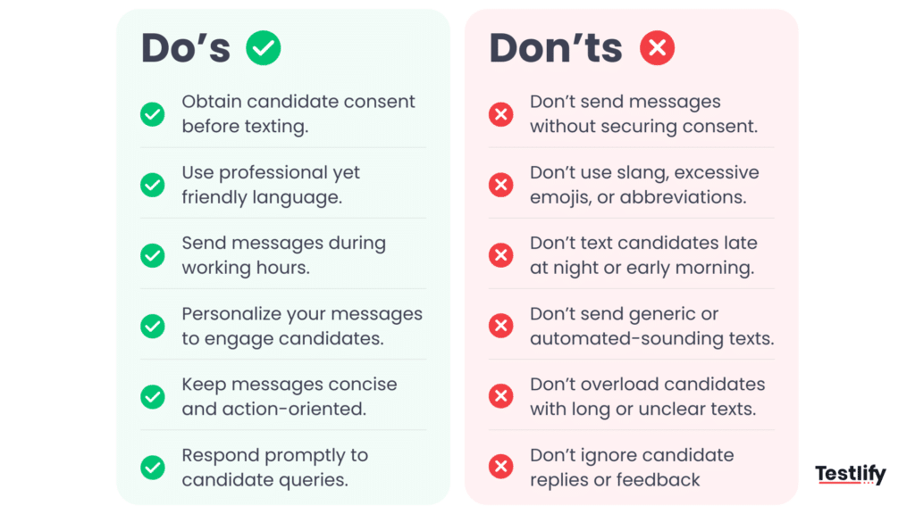 Do’s and don’ts of text recruiting