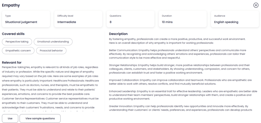 Empathy assessment