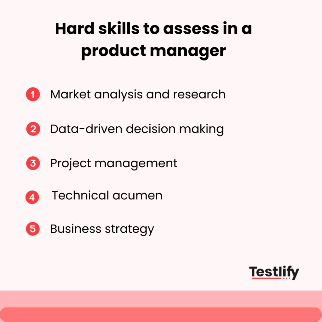 Hard skills to assess in a product manager