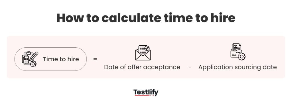 Image showing the formula for calculating the time to hire