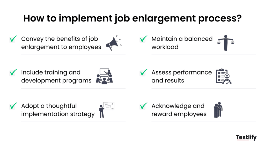 Different ways for companies to implement job enlargement