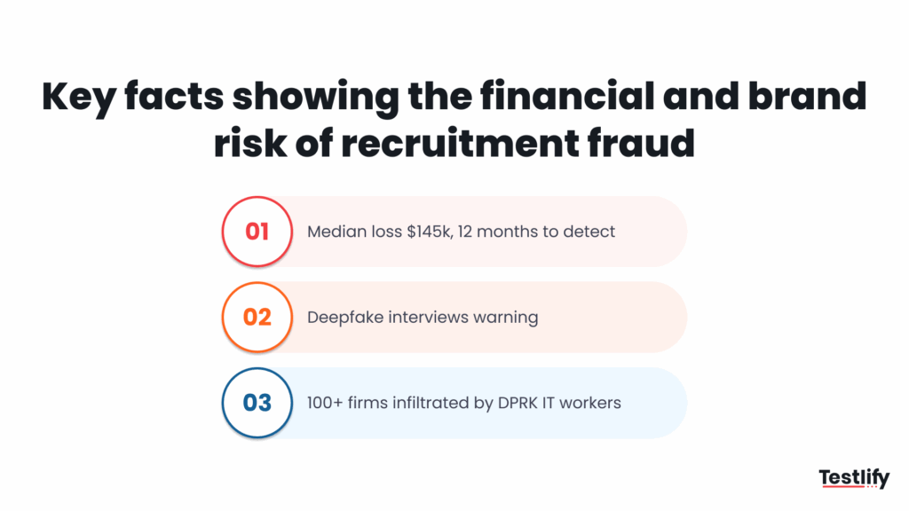 Image showing the key facts showing the financial and brand risk of recruitment fraud