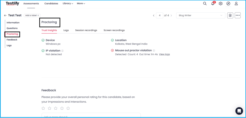 mouse tracking feature