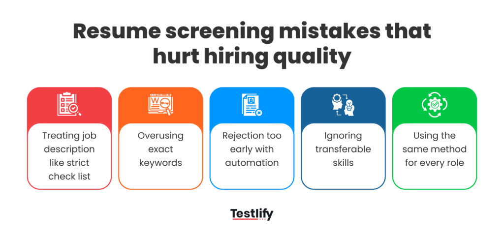 Image showing resume screening mistakes that hurt hiring quality