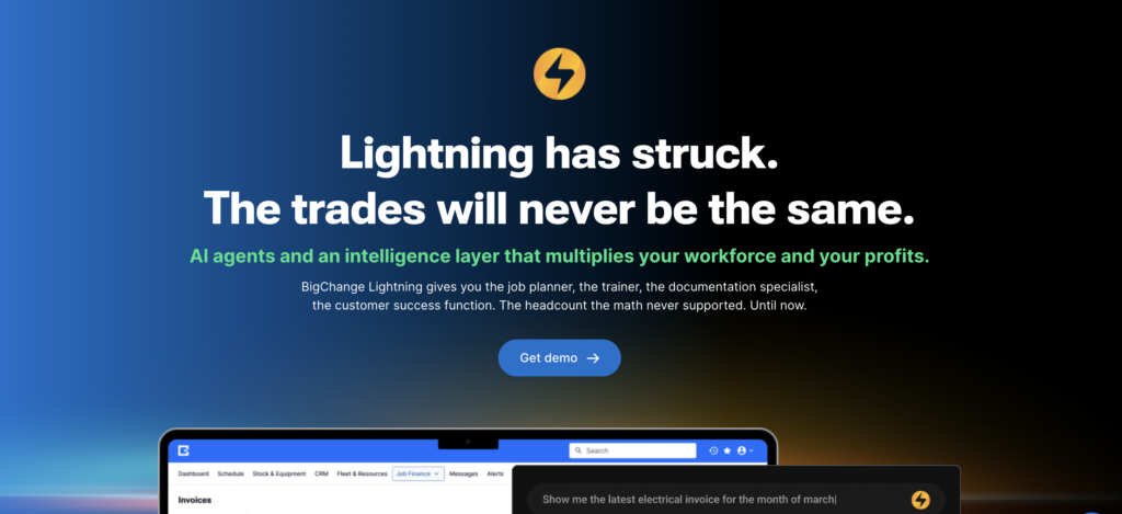 BigChange Workforce Management Platform homepage