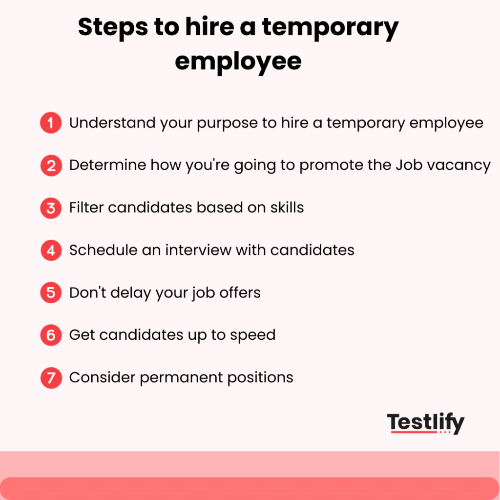 Steps to hire a temporary employee