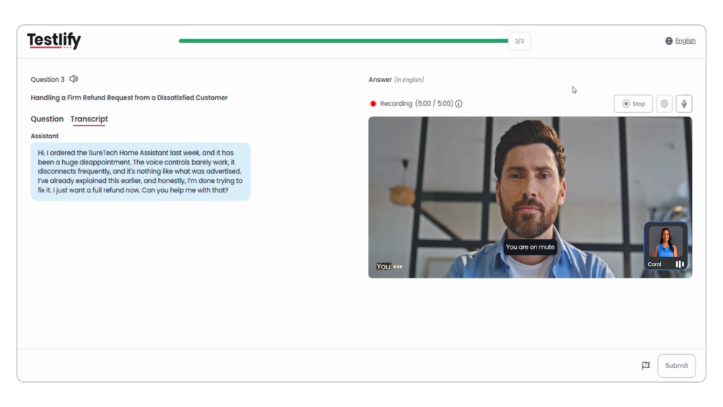 Testlify Conversational AI interview