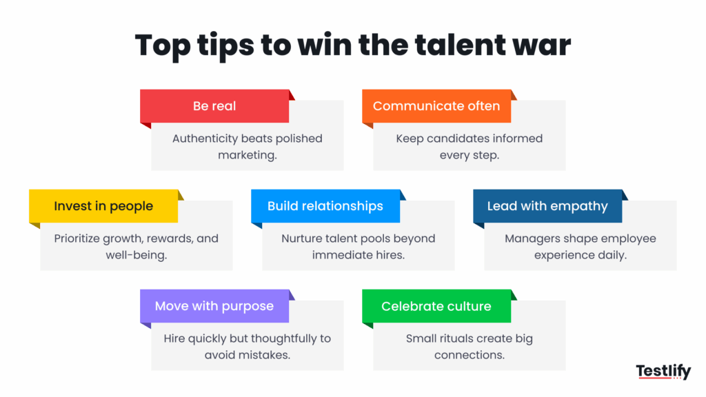 Infographic for top tips to win the talent war
