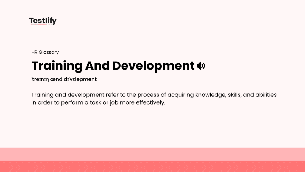 Image showing the meaning of Training And Development