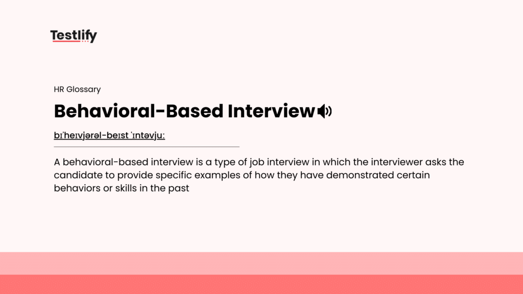 Image showing the meaning of Behavioral Based Interview
