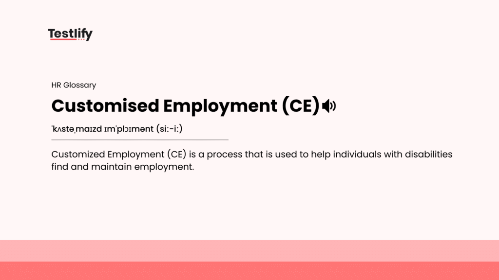 Image showing the meaning of customised employment