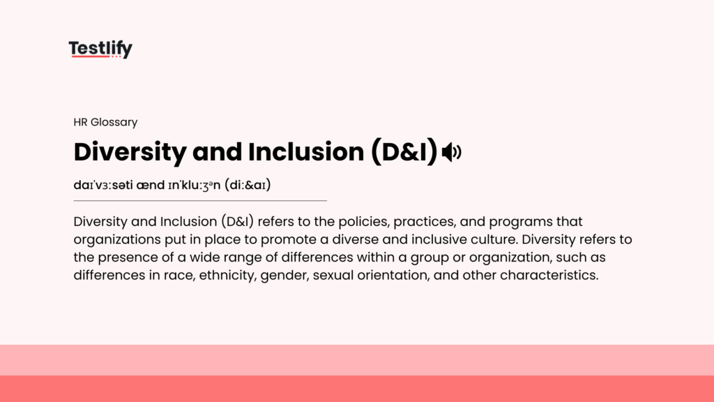 Image showing the meaning of Diversity and Inclusion (D&I)