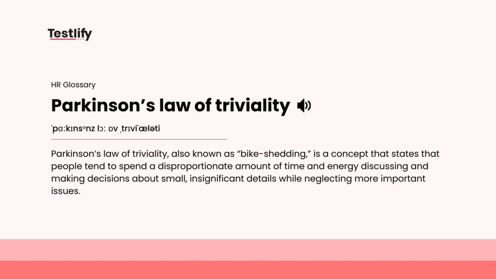 Image showing the meaning of Parkinson’s law of triviality