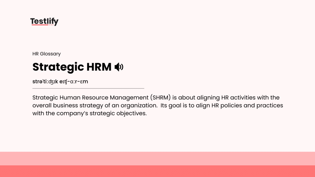 Image showing the meaning of Strategic HRM