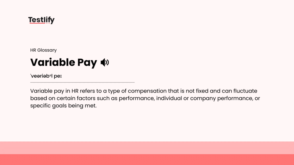 Image showing the meaning of variable pay