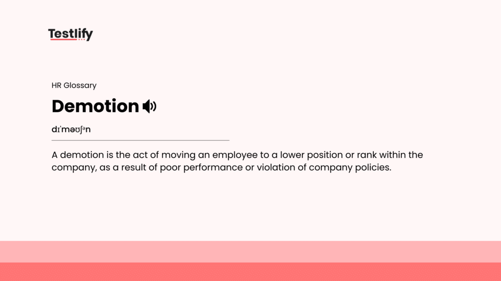 Image showing the meaning of demotion