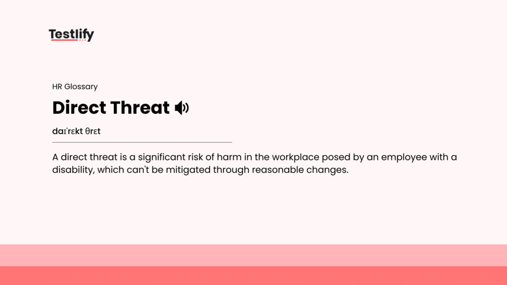 Image showing the meaning of direct threat