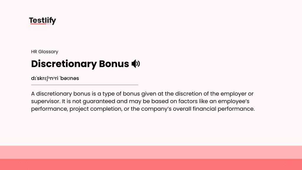 Image showing the meaning of discretionary bonus