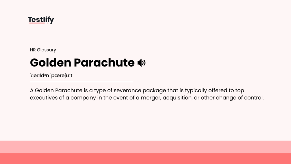 Image showing the meaning of golden parachute