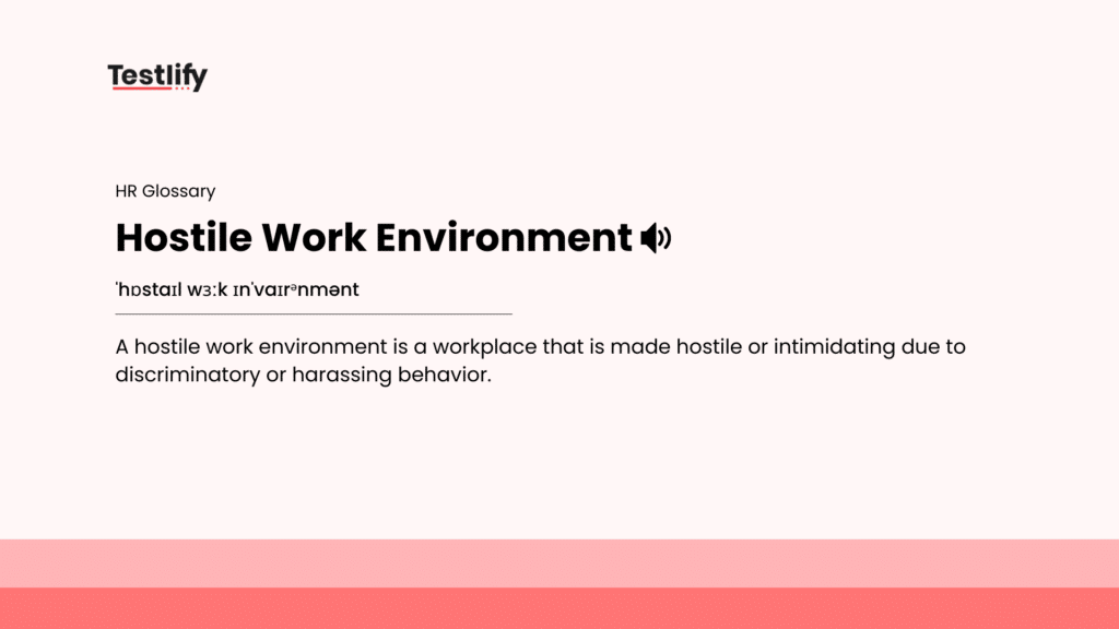 Image showing the meaning of hostile work environment