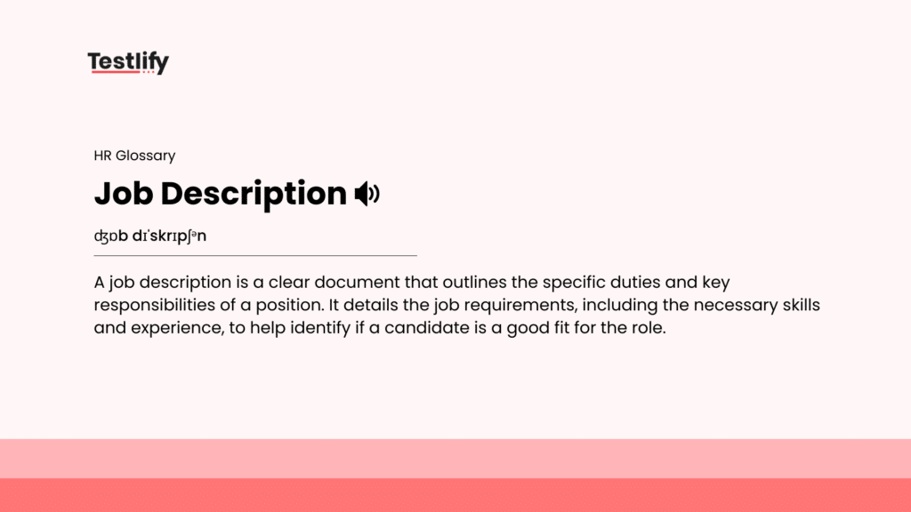Image showing the meaning of Job Description
