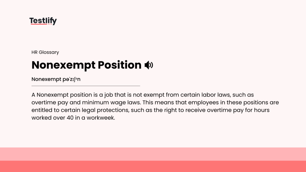 Image showing the meaning of nonexempt position