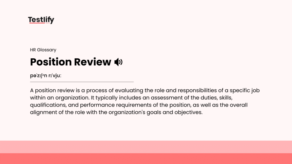 Image showing the meaning of position review