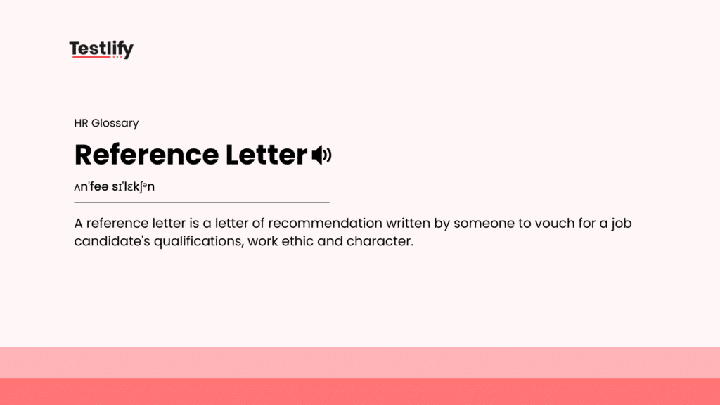 Image showing the meaning of Reference Letter