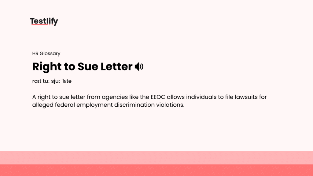 Image showing the meaning of right to sue letter
