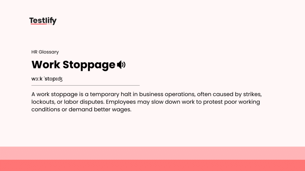Image showing the meaning of work stoppage