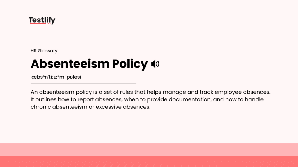 Image showing the meaning of absenteeism policy