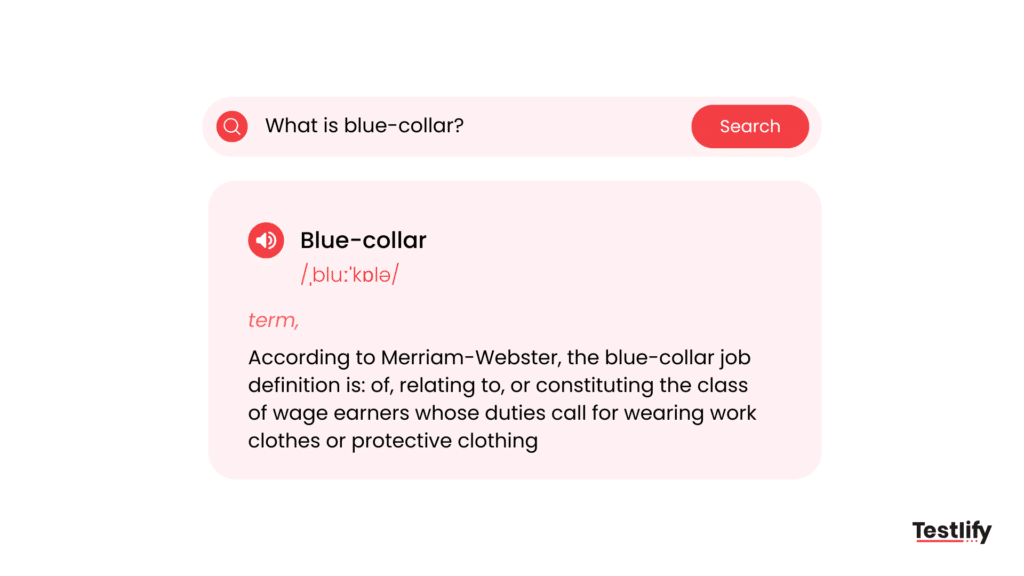 Blue collar job definition