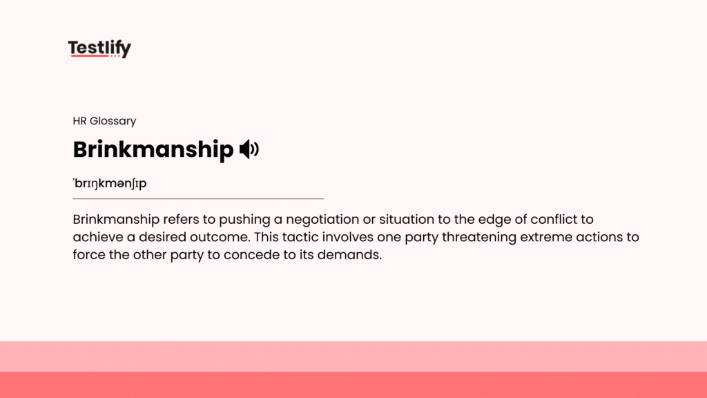 Image showing the meaning of brinkmanship