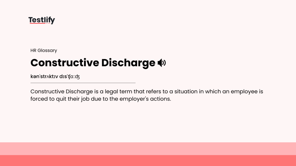 Image showing the meaning of constructive discharge