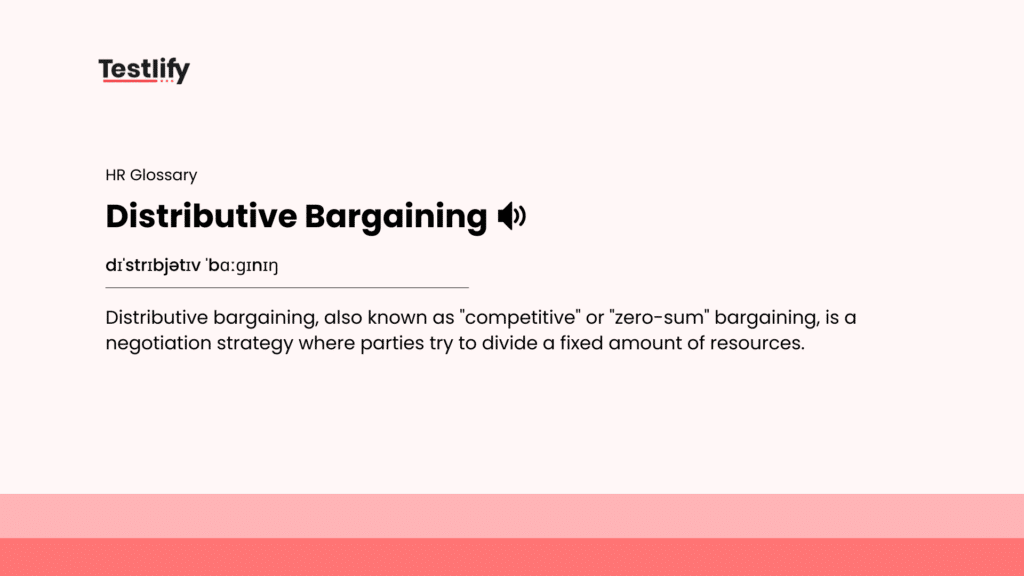 Image showing the meaning of distributive bargaining