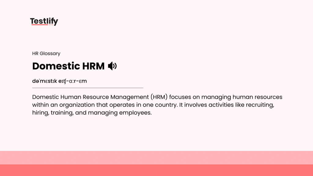 Image showing the meaning of Domestic HRM