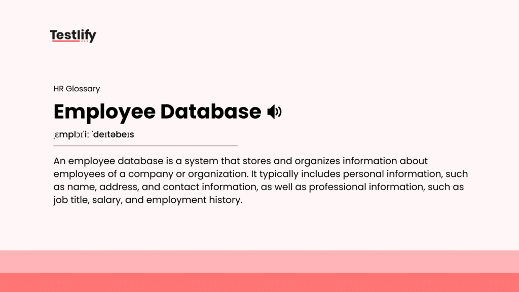 Image showing the meaning of Employee Database