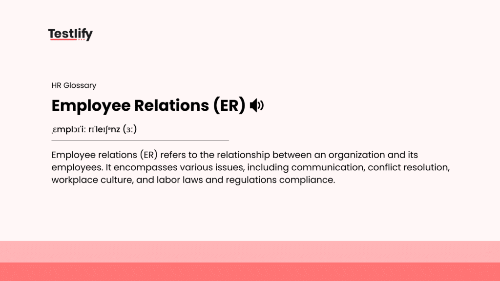 Image showing the meaning of Employee Relations (ER)