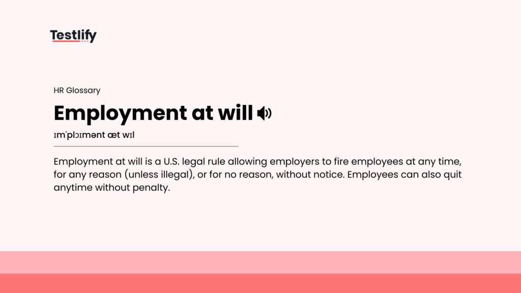 Image showing the meaning of Employment at will