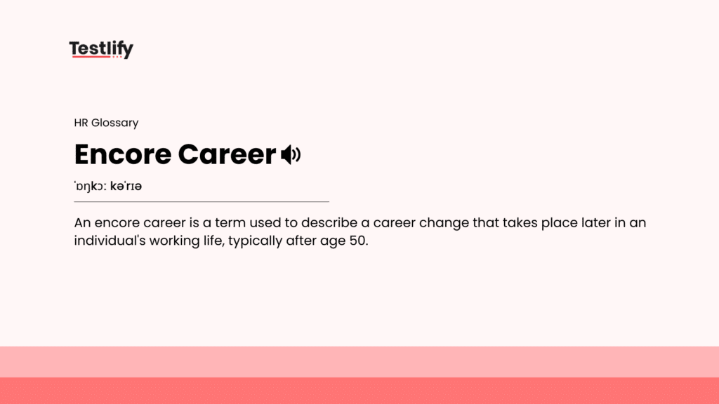 Image showing the meaning of encore career
