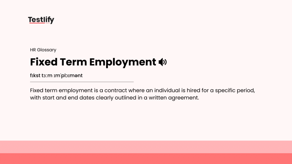 Image showing the meaning of fixed term employment